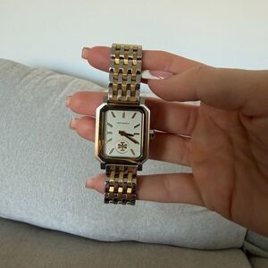 Tory Burch Robinson Two-Tone Rectangular Watch